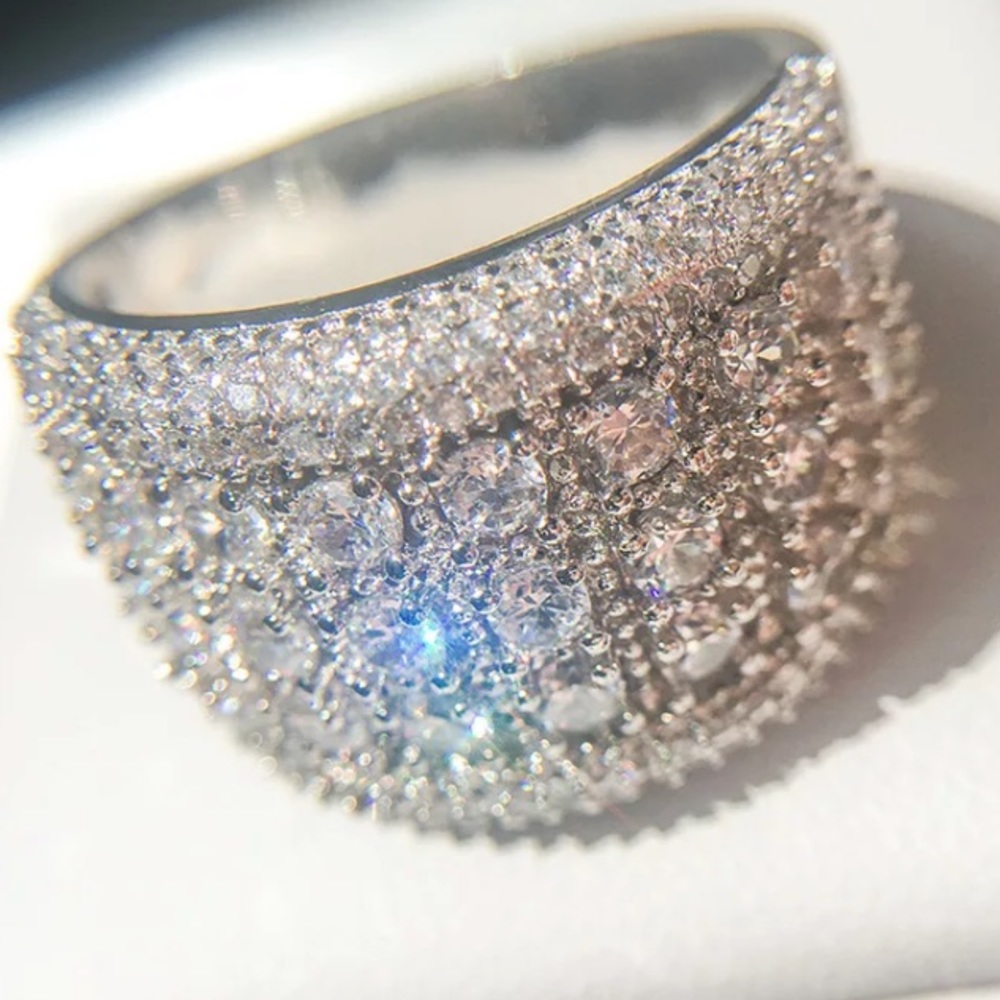 Sterling silver wide cocktail ring - Picture 5 of 7